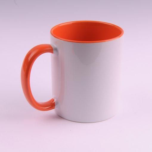 Чашка с оранжевой ручкой