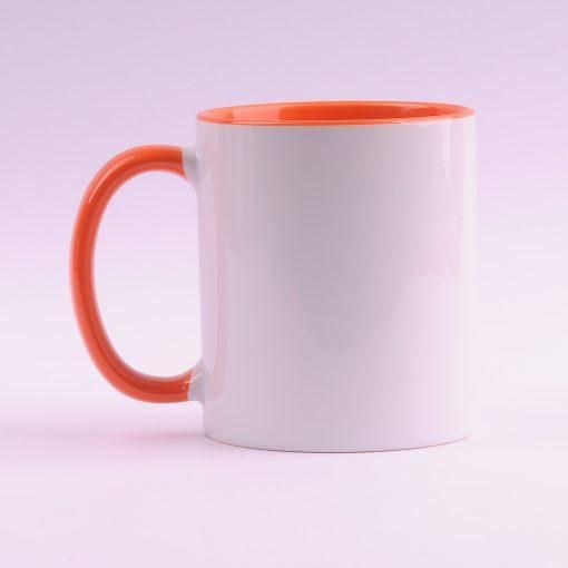 Чашка с оранжевой ручкой